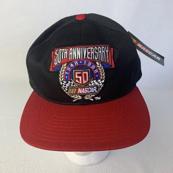 New NASCAR 50th Anniversary Racing Ball Cap 1948-1998 Checkered Flag Sports - Picture 1 of 8